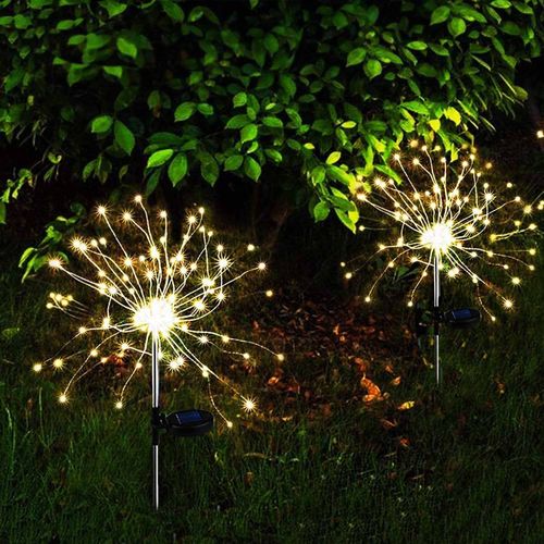 2 Balises Solaires à Planter Fireworks Spike H97cm