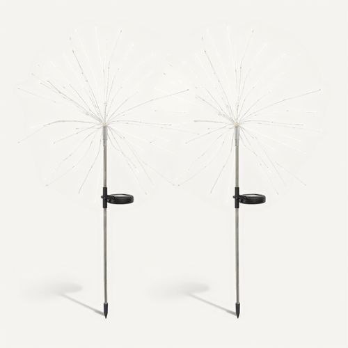 2 Balises Solaires à Planter Fireworks Spike H97cm