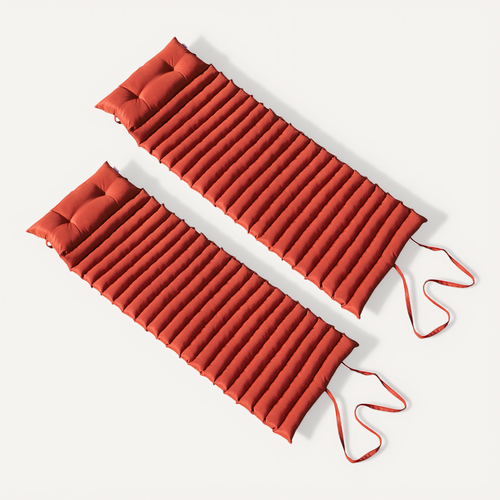 Lot De 2 Matelas Bain De Soleil Sormiou Terracotta Polyester 180x60cm
