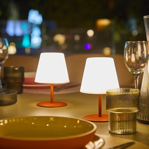 2 Lampes De Table Twins Terracotta H16cm