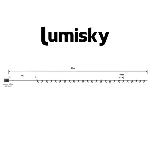 Guirlande Solaire Filament Besty 25 Ampoules 20m