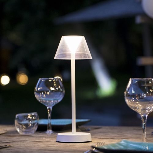 2 Lampes De Table Sans Fil Beverly Blanc H34cm