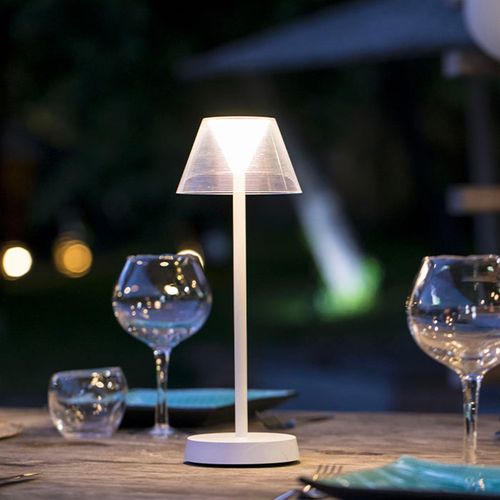 2 Lampes De Table Sans Fil Beverly Blanc H34cm