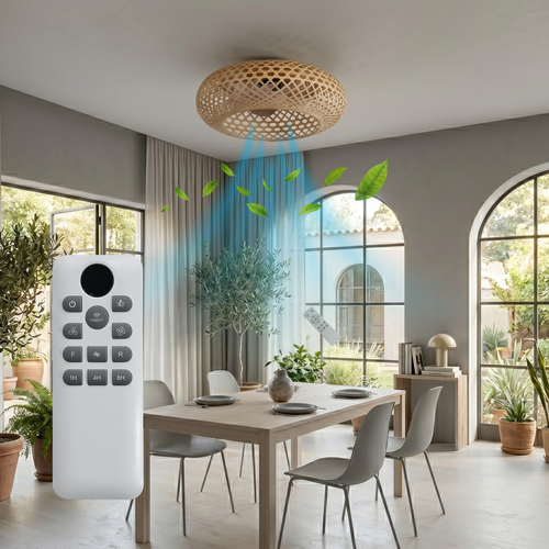 Ventilateur Plafond E27 Solvia D48cm Rotin
