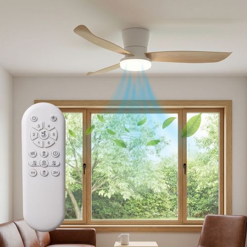 Ventilateur Plafond LED Boreal D107cm Effet Bois