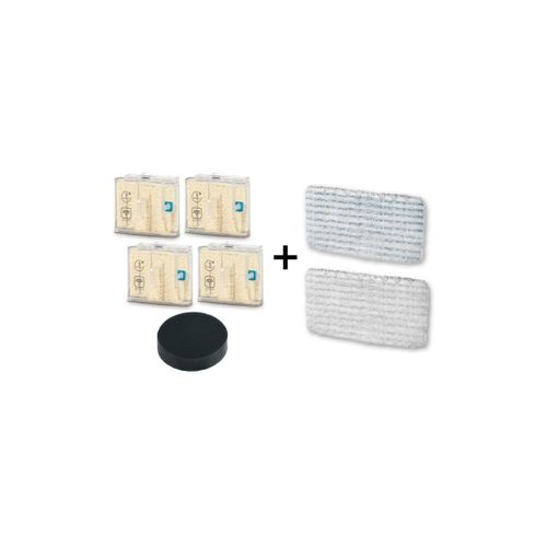 Lot De 4 Cartouches Anti-calcaire Et De 2 Lingettes Nettoyeur Vapeur Zr850001, Zr850002 Rowenta, Tef