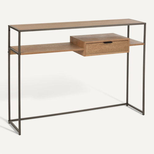 Console Bois Clair Métal 120x30x86cm