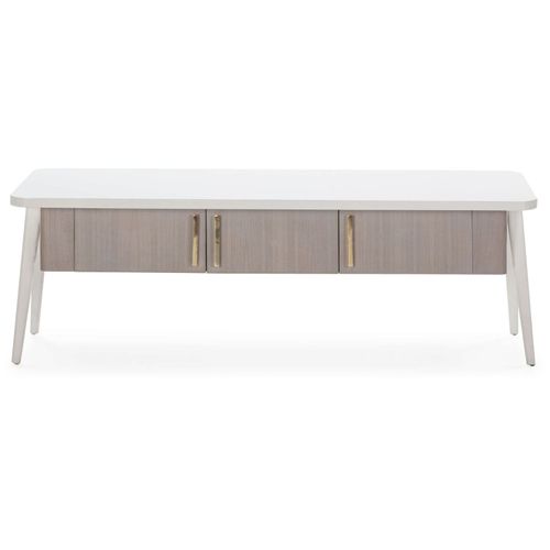 Meuble TV Bois Blanc 150x50x51cm