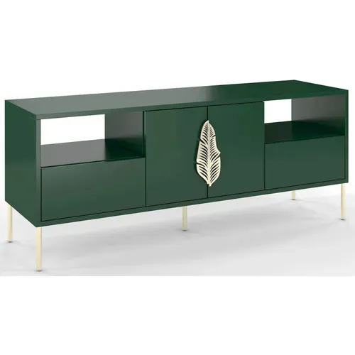 Meuble TV Bois Vert Et Doré 136x40x60cm