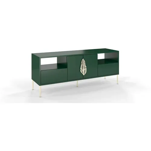 Meuble TV Bois Vert Et Doré 136x40x60cm