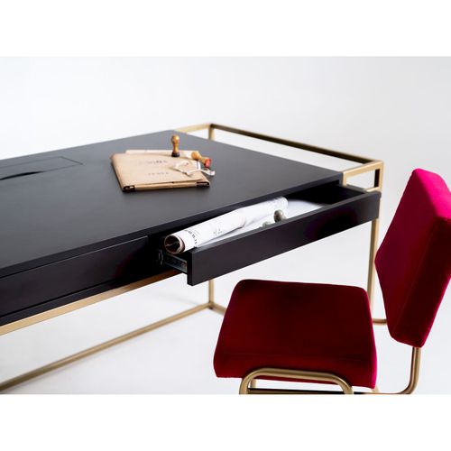 Bureau Métal Or 160x78x76cm