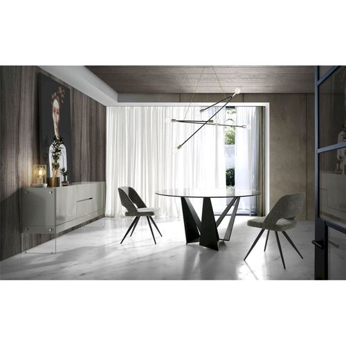 Table à Manger Métal Noir 150x150x75cm