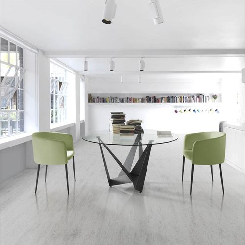 Table à Manger Métal Noir 150x150x75cm