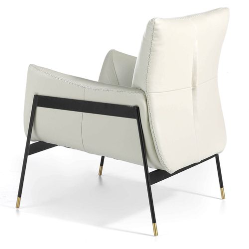 Fauteuil Cuir Beige 67x75x87cm