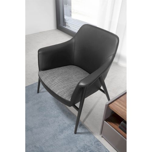 Fauteuil Simili-cuir Noir 80x72x79cm