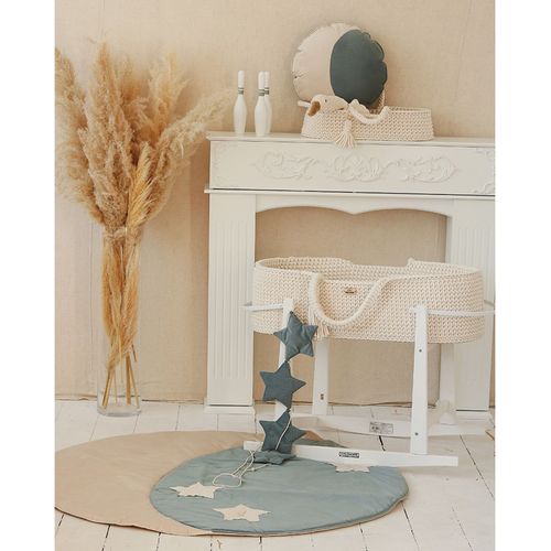 Tapis De Sol Molletonné Bébé Rond Beige 120x120x3cm