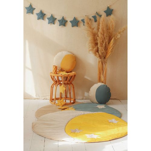 Tapis De Sol Molletonné Bébé Rond Beige 120x120x3cm