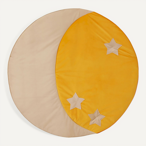 Tapis De Sol Molletonné Bébé Rond Beige 120x120x3cm