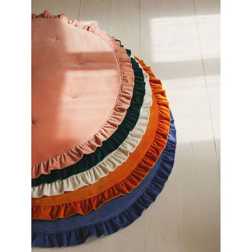 Tapis De Sol Molletonné Bébé Rond Orange 110x110x3cm