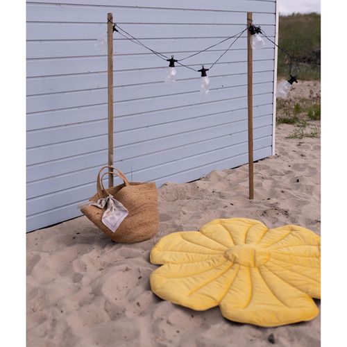 Tapis De Sol Molletonné Bébé Fleurs Jaune 110x110x3cm