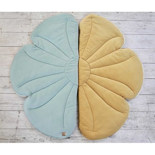 Tapis De Sol Molletonné Bébé Fleurs Jaune 110x110x3cm
