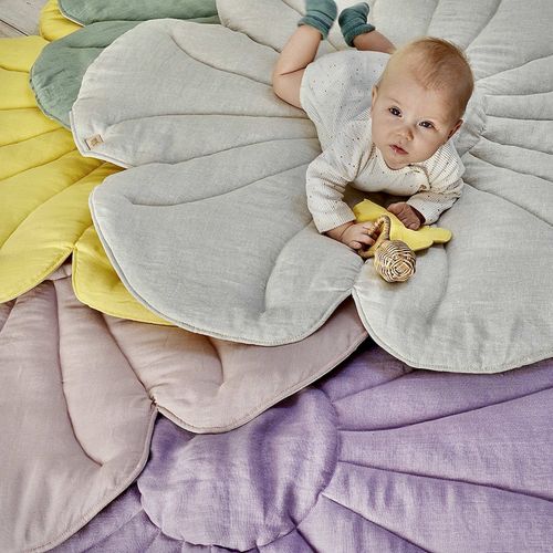 Tapis De Sol Molletonné Bébé Fleurs Rose 110x110x3cm