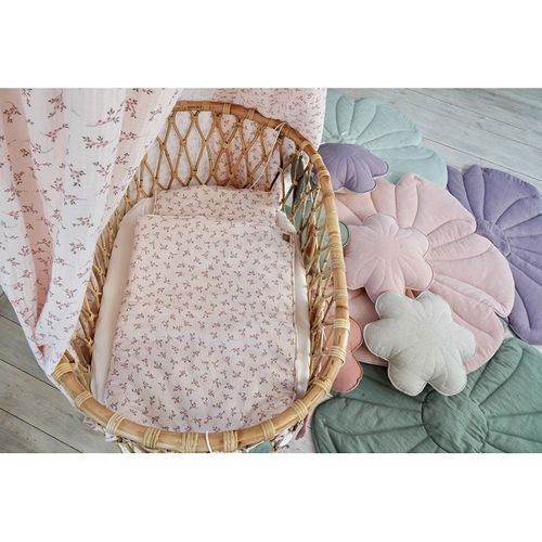 Tapis De Sol Molletonné Bébé Fleurs Rose 110x110x3cm