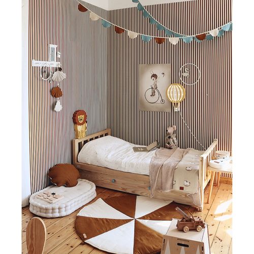 Tapis De Sol Molletonné Bébé Rond Marron 120x120x3cm