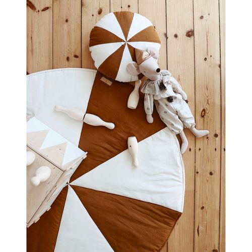 Tapis De Sol Molletonné Bébé Rond Marron 120x120x3cm