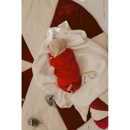 Tapis De Sol Molletonné Bébé Rond Rouge 120x120x3cm