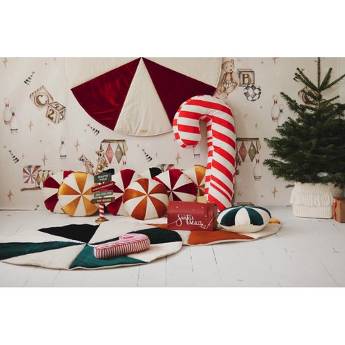 Tapis De Sol Molletonné Bébé Rond Rouge 120x120x3cm