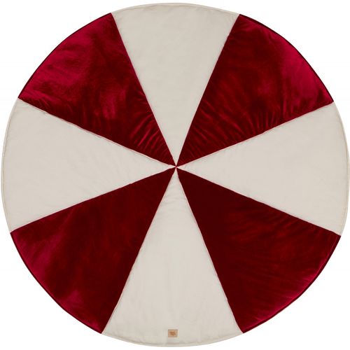 Tapis De Sol Molletonné Bébé Rond Rouge 120x120x3cm
