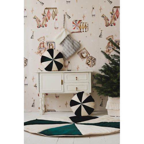 Tapis De Sol Molletonné Bébé Rond Vert 120x120x3cm