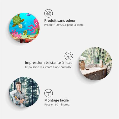 Décor Mural Botanique Feuilles Et Fleurs Pastel 400 X 280 Cm Vert