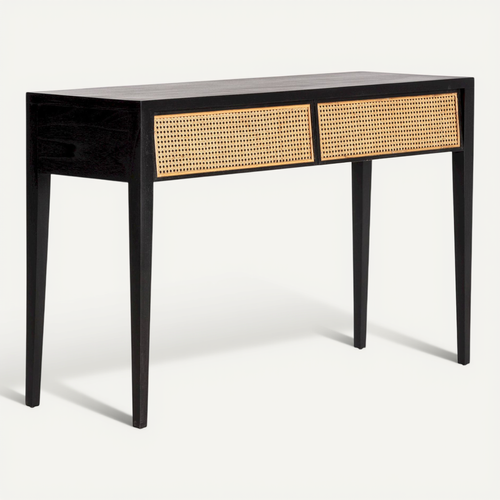 Console Chic En Bois De Cèdre Et Rotin