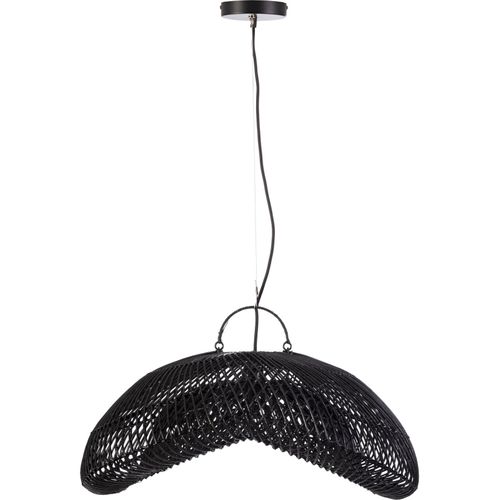 Suspension élégante En Rotin Noir Design