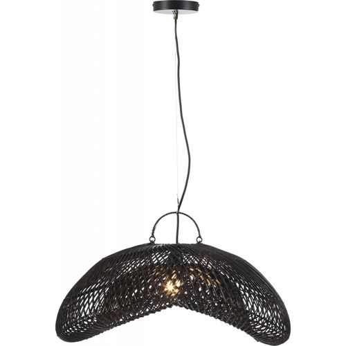 Suspension élégante En Rotin Noir Design