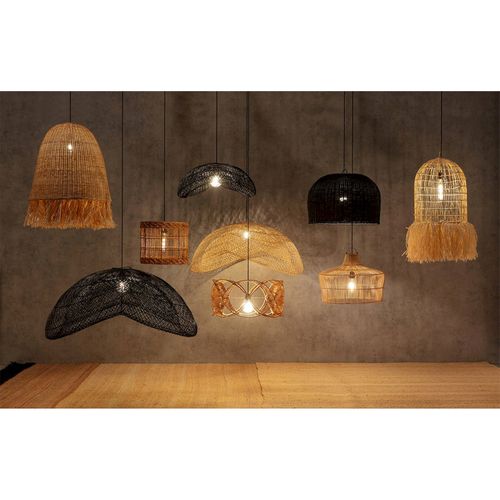 Suspension Design élégance Rotin Noir