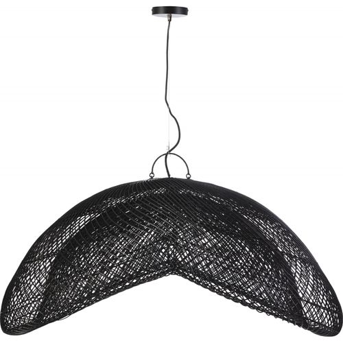 Suspension Design élégance Rotin Noir