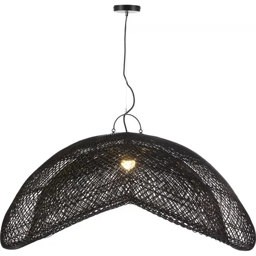 Suspension Design élégance Rotin Noir