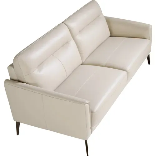 Canapé 3 Places En Cuir Gris Perle Angel Cerda