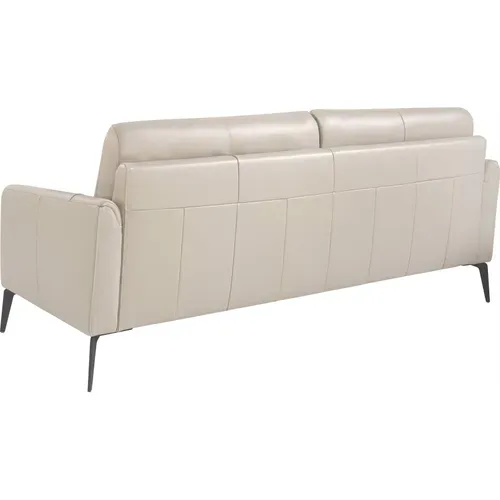 Canapé 3 Places En Cuir Gris Perle Angel Cerda