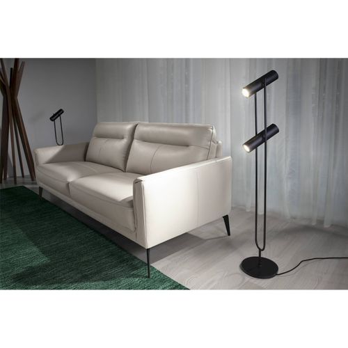 Canapé 3 Places En Cuir Gris Perle Angel Cerda