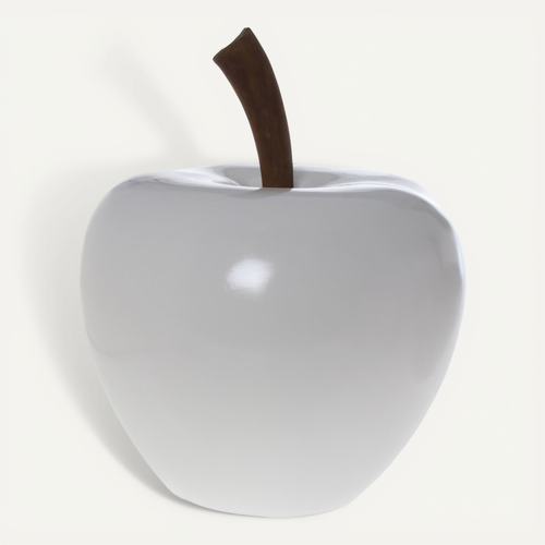Statue De Pomme En Céramique - Décoration D’intérieur élégante, Finition Miroir, Idée Cadeau Pour Bureau Ou Salon (jaune, 10 Cm)