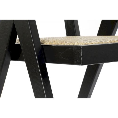 Chaise Cuisine Design élégance Rotin Noir Et Naturel - Chaise BUT