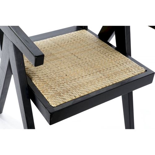 Chaise Cuisine Design élégance Rotin Noir Et Naturel - Chaise BUT