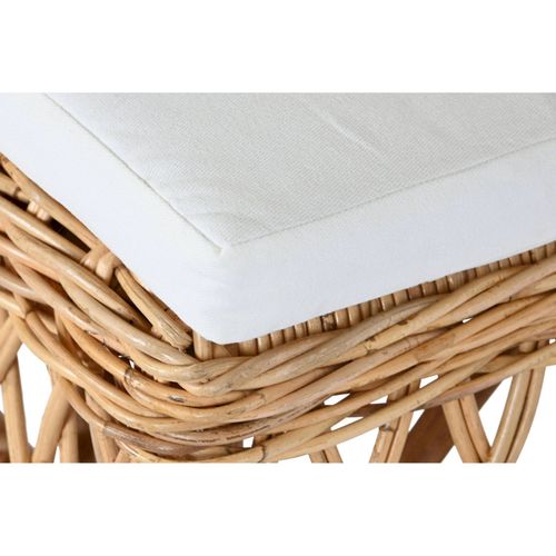 Chaise Cuisine élégante En Rotin Et Coussin Blanc Chic