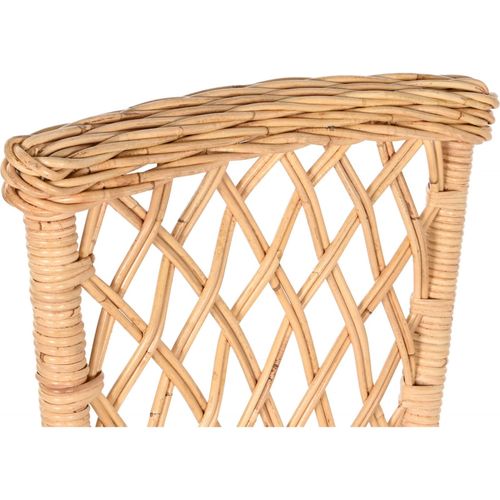 Chaise Cuisine élégante En Rotin Et Coussin Blanc Chic