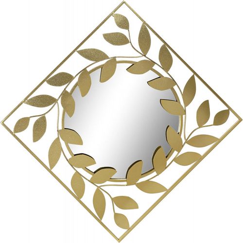 Miroir Contemporain Doré à Motif Laurier élégant