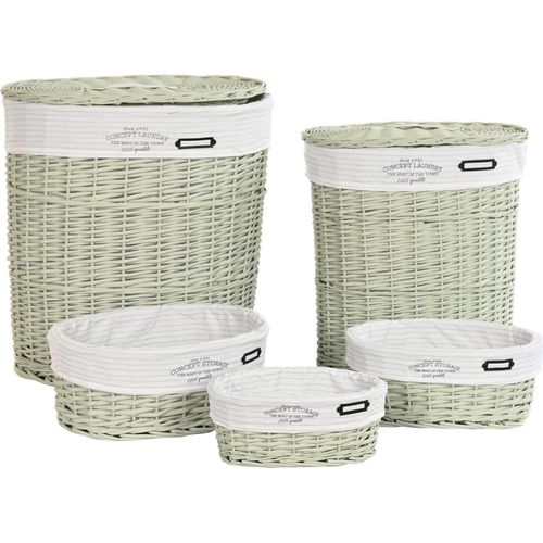 Panier Vert élégant Pour Une Buanderie Raffinée